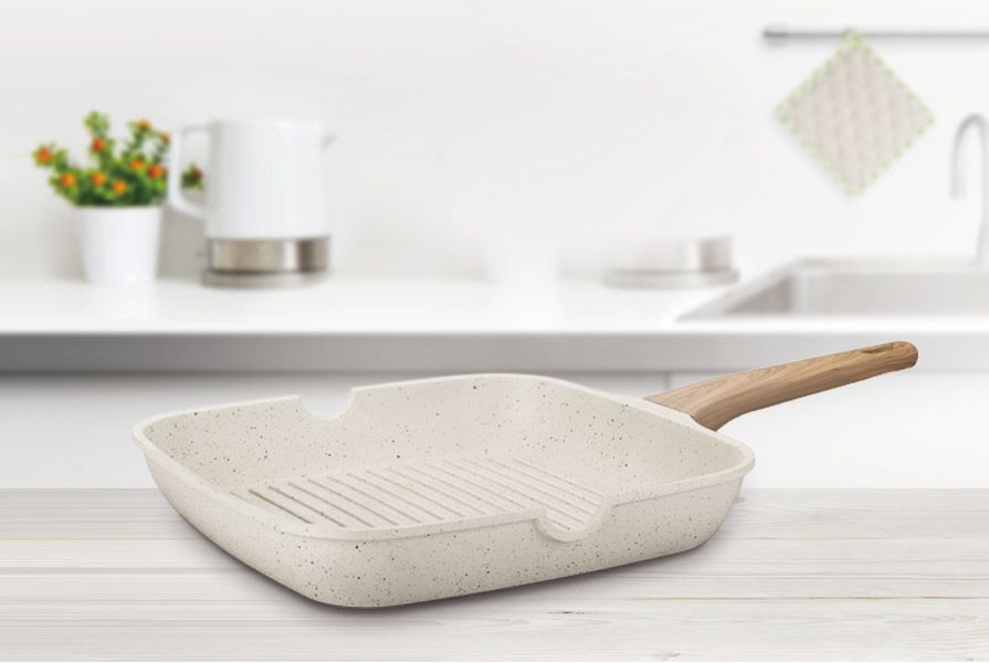 2 Piece Granite Frying and Grill pan set