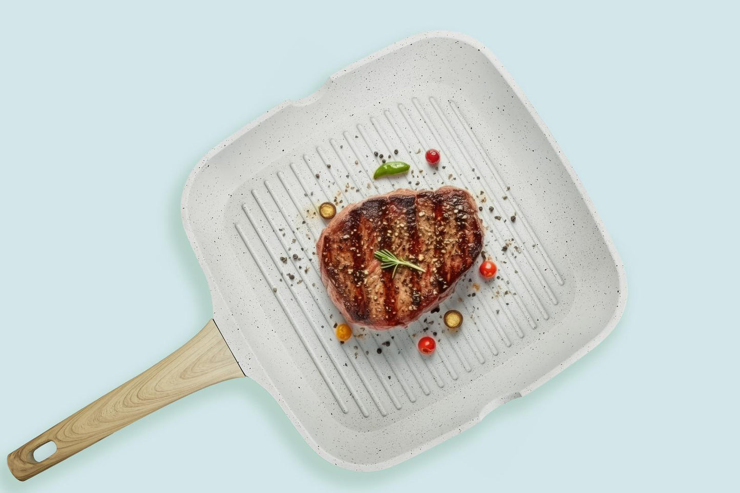 2 Piece Granite Frying and Grill pan set