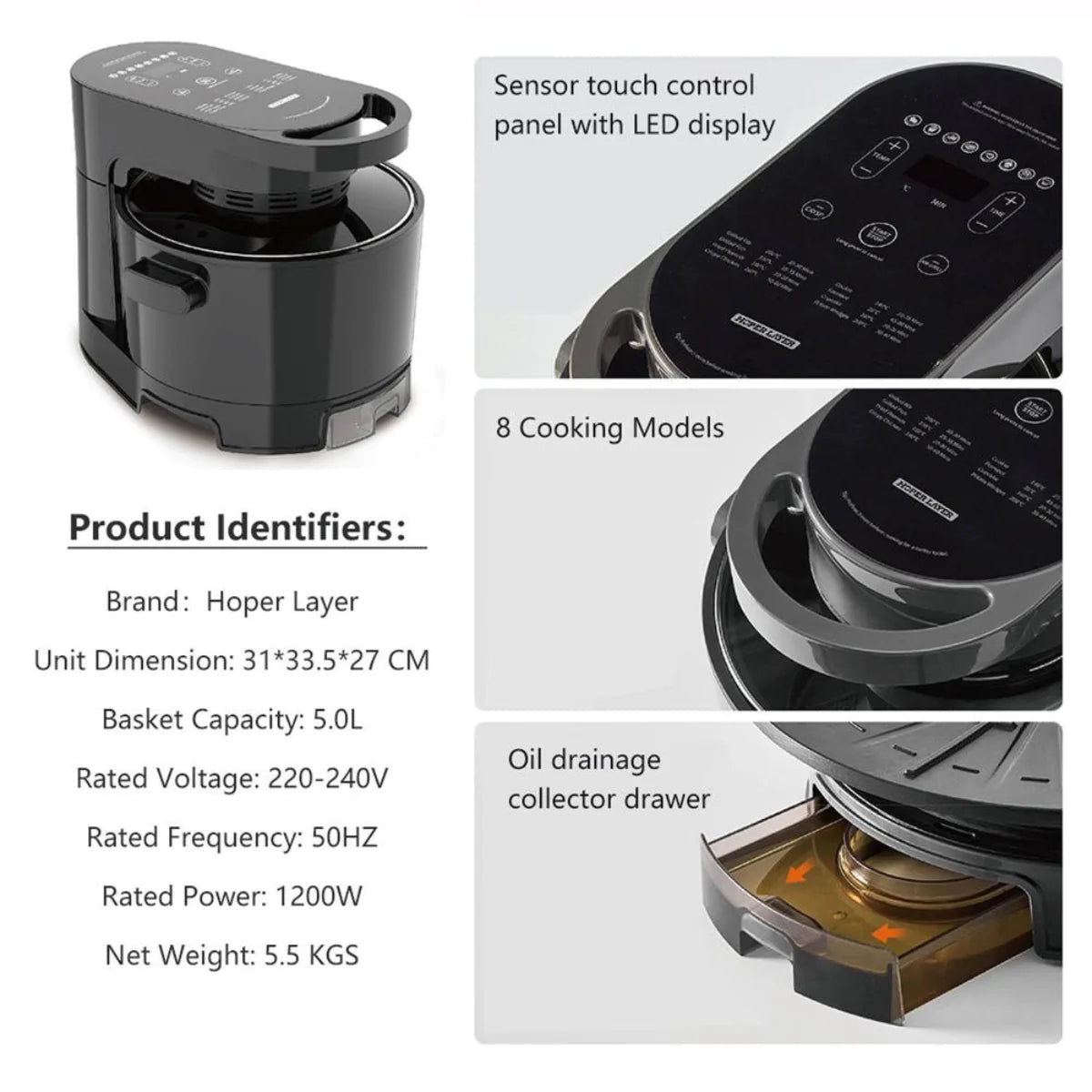Multifunctional Air Fryer with BBQ grill - HaHaHome