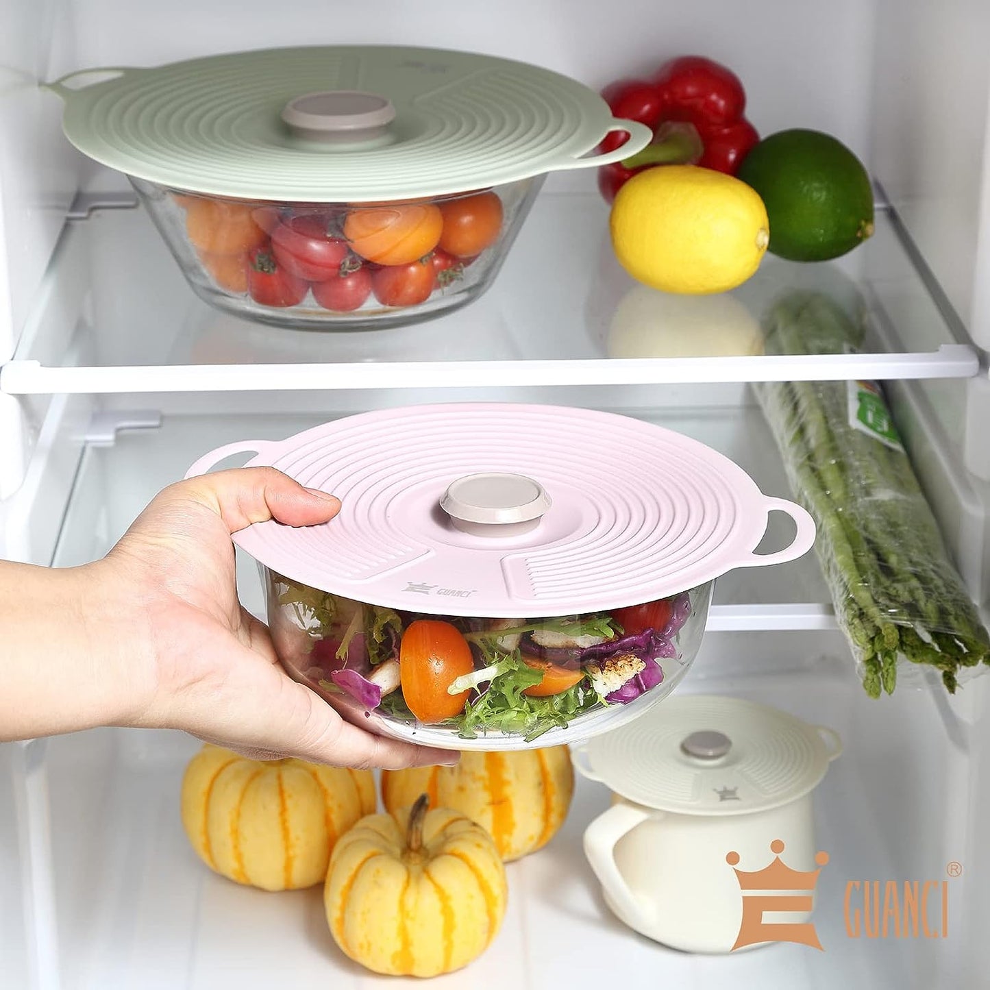 Set of 8 Microwavable Silicone Suction Lids - HaHaHome