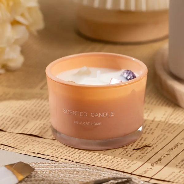 Scented Candle with Crystals - HaHaHome