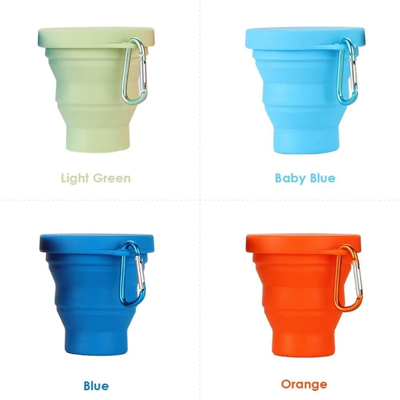 Set of 4 Silicone Foldable Travel Cup with Lids - HaHaHome
