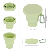 Set of 4 Silicone Foldable Travel Cup with Lids - HaHaHome
