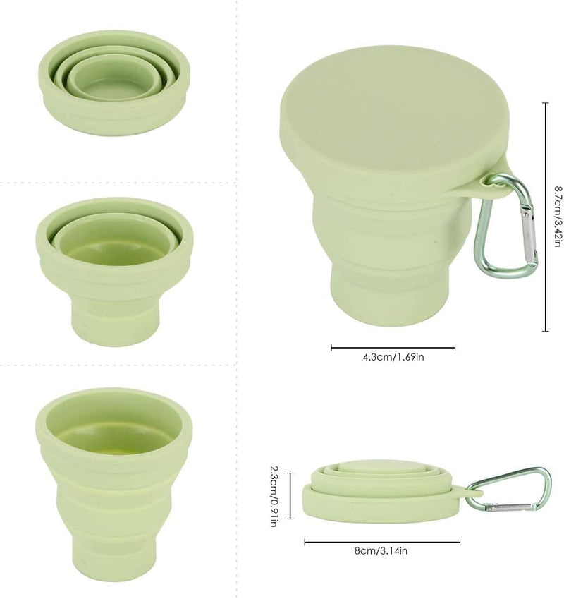 Set of 4 Silicone Foldable Travel Cup with Lids - HaHaHome