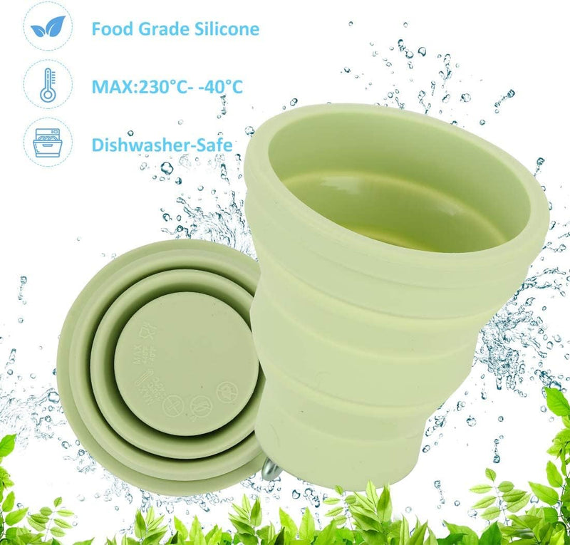 Set of 4 Silicone Foldable Travel Cup with Lids - HaHaHome